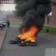 La Lainière de Roubaix : manifestation et pneus enflammés